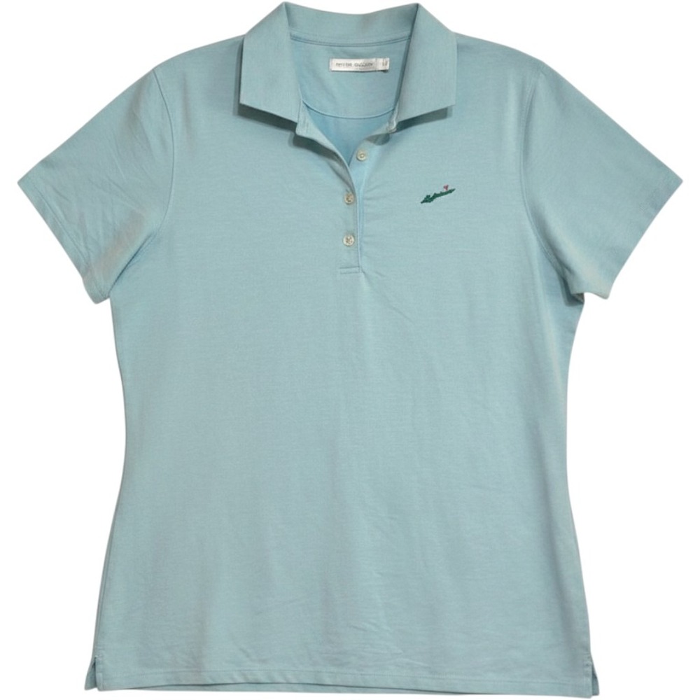 Peter Millar Polo Shirt Women Light Blue Pima Cotton Stretch Golf Country Club L